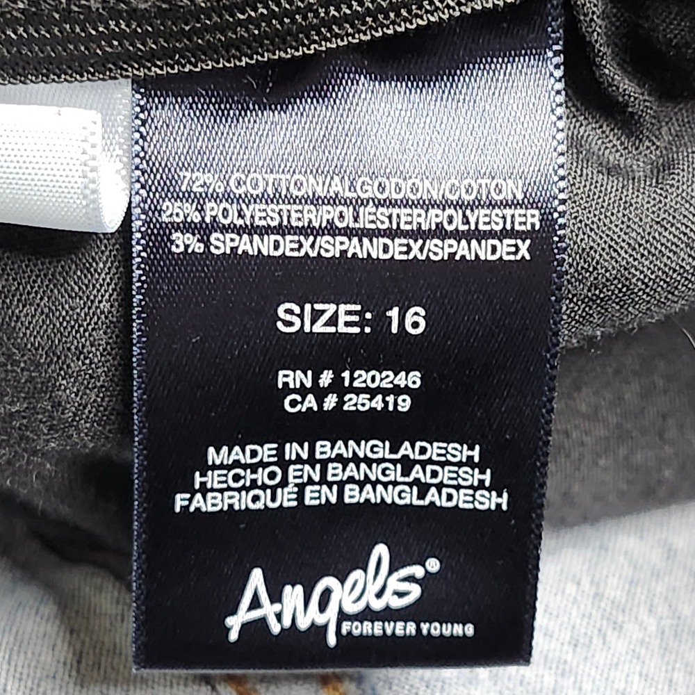 Angels Forever Young Crop Jeans Women 16 Blue Denim 360 Sculpt Capri Stretch - Picture 10 of 12